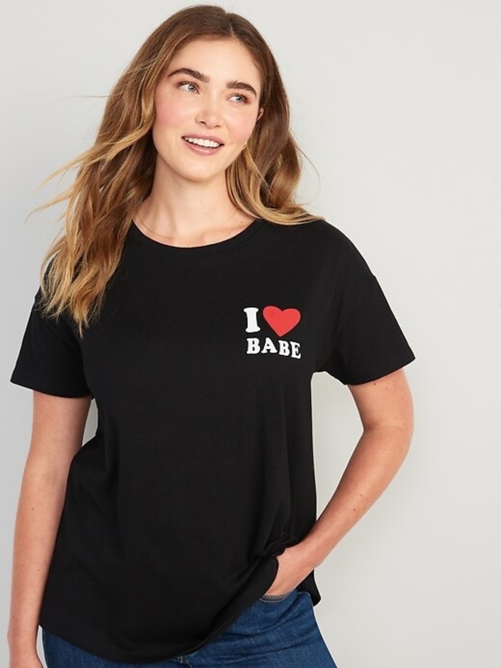 Maternity Double-Layer Matching Graphic Nursing T-Shirt